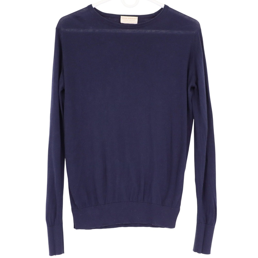 John Smedley Imperial Kashmir Navy Cashmere Blend Sweater Size S Great Britain